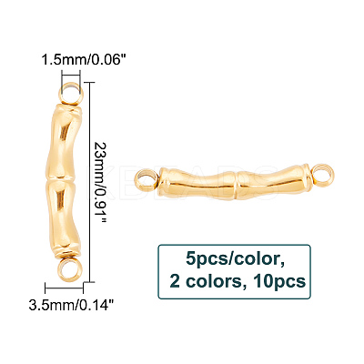 10Pcs 2 Colors 304 Stainless Steel Connector Charms STAS-UN0046-72-1