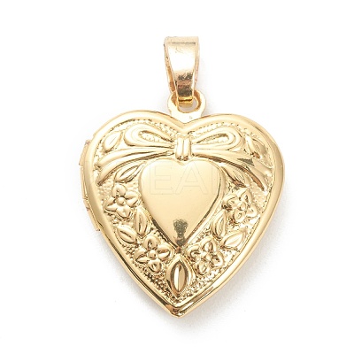 Brass Locket Pendants KK-P199-18G-1