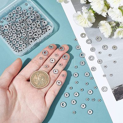 180Pcs 3 Style 304 Stainless Steel Spacer Beads STAS-DC0002-18-1