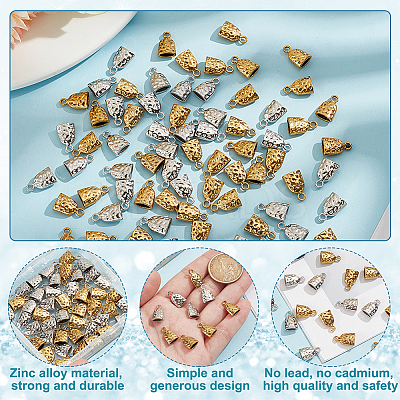 80Pcs 2 Colors Tibetan Style Zinc Alloy Charms FIND-GO0003-06-1