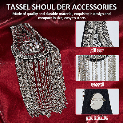 2Pcs Iron & Glass Epaulettes Costume Accessories DIY-FH0009-04B-1