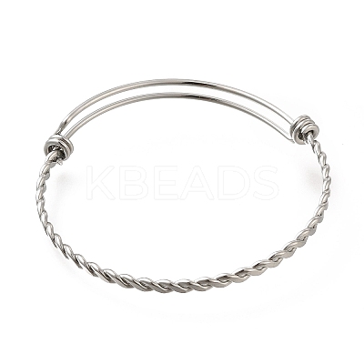 Non-Tarnish 304 Stainless Steel Twist Bangles for Women BJEW-M233-01P-1