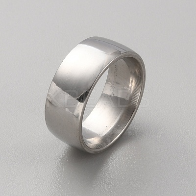 201 Stainless Steel Simple Plain Band Ring for Women RJEW-WH0015-02B-1