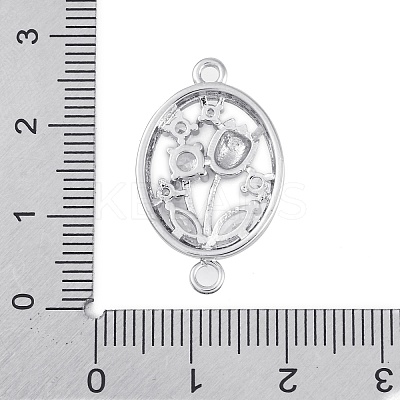 Brass Pave Clear Cubic Zirconia Connector Charms KK-Z066-10P-1