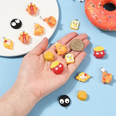 16Pcs 8 Styles Opaque Resin Pendants RESI-YW0003-16-1