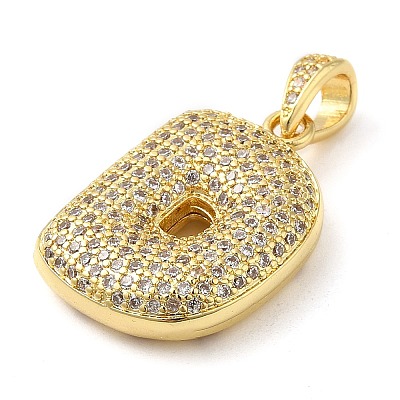 Brass Micro Pave Cubic Zirconia Pendants KK-E061-03G-04-1