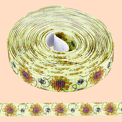 Polyester Bees Printed Grosgrain Ribbons SRIB-WH20020-018A-1