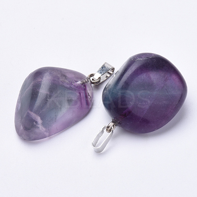 Natural Fluorite Pendants G-S282-14-1