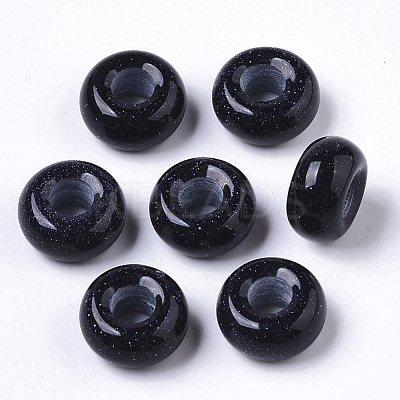 Synthetic Blue Goldstone European Beads G-S359-072B-1