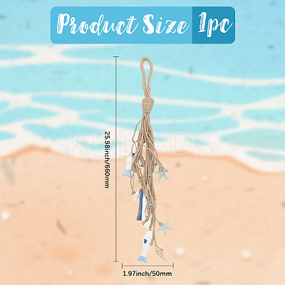 Fish & Starfish & Shell Shape MDF Pendant Decorations HJEW-WH20003-28-1