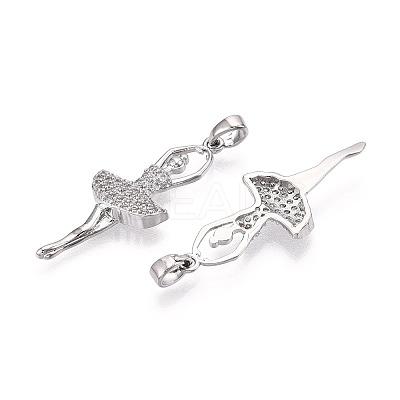 Brass Micro Pave Cubic Zirconia Pendants ZIRC-T016-04P-1