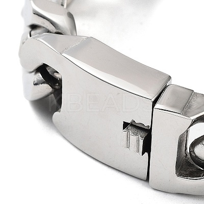 201 Stainless Steel Cuban Link Chains Bracelets for Men & Women BJEW-D031-21A-P-1-1