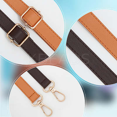 2Pcs 2 Colors PU Imitation Leather Adjustable Bag Straps DIY-WR0003-13B-1
