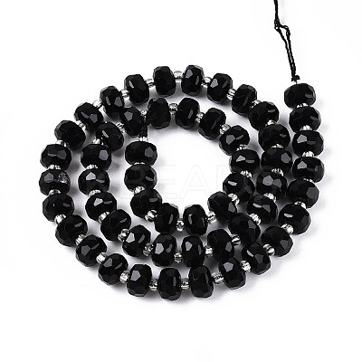 Natural Black Onyx(Dyed & Heated) Beads Strands G-T144-A01-02-1