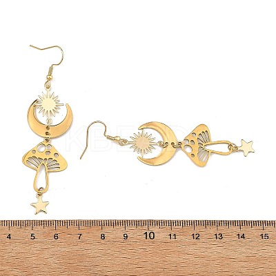Celestial Brass & 304 Stainless Steel Dangle Drop Earrings for Women EJEW-JE07346-01-1