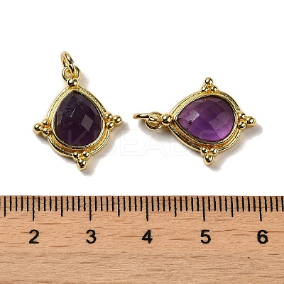 Natural Amethyst Faceted Pendants G-C096-02G-08-1