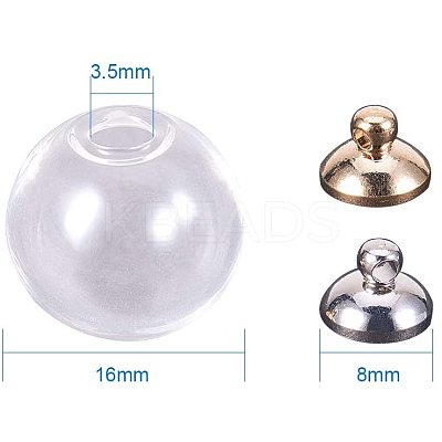 Handmade Blown Glass Globe Ball Bottles BLOW-PH0001-07-WH-1