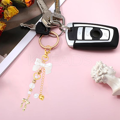 CCB Plastic & Acrylic Imitation Pearl & Alloy Pendant Decorations HJEW-YW00090-01-1
