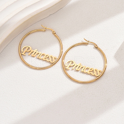 201 Stainless Steel Geometric Retro Casual Hoop Earrings for Women EP5008-3-1