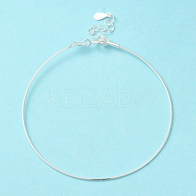 925 Sterling Silver Bangles BJEW-G681-01A-S-1