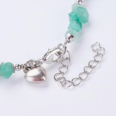 Trendy Natural Green Aventurine Beaded Anklets AJEW-AN00113-05-1
