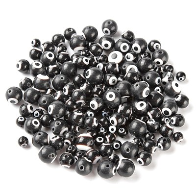 3 Strands 3 Style Handmade Evil Eye Lampwork Round Bead Strands LAMP-LS0001-12E-1