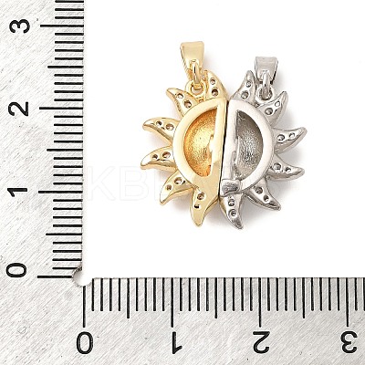 Valentine's Day Brass Micro Pave Cubic Zirconia Split Pendants LS-KK-H251-01A-GP-1