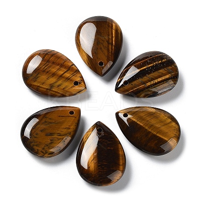 Natural Tiger Eye Pendants G-B013-06F-01-1