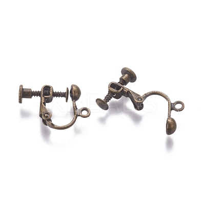 Rack Plated Brass Screw Clip-on Earring Findings KK-P169-04AB-1