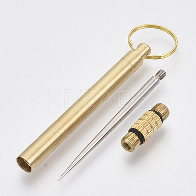 Portable Pocket 201 Stainless Steel Toothpick keychain KEYC-T007-02G-1