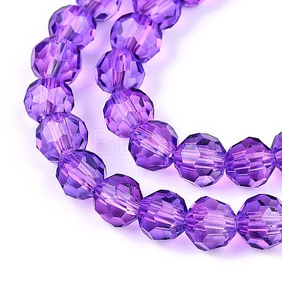 Baking Paint Transparent Glass Beads Strands DGLA-A035-T6mm-A11-1