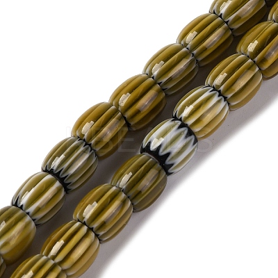 Handmade Lampwork Chevron Beads Strands LAMP-K041-01B-16-1