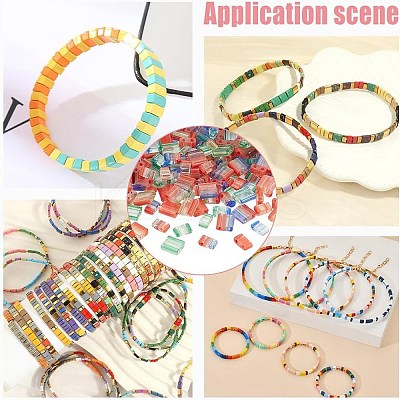 300Pcs 12 Style 2-Hole Glass Seed Beads SEED-AR0001-35-1