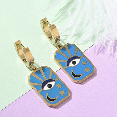 304 Stainless Steel Enamel Hoop Earrings for Women STAS-Z105-01G-04-1