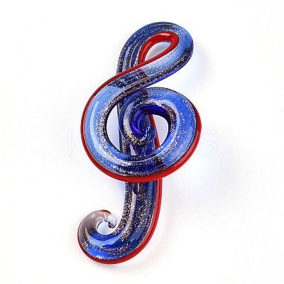 Handmade Gold Sand Lampwork Big Pendants LAMP-T023-08B-1