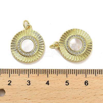 Brass Micro Pave Clear Cubic Zirconia Pendants KK-K365-02C-G-1
