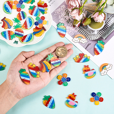 45Pcs 9 Styles Acrylic Cabochons MACR-CJ0001-29-1