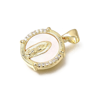 Brass Micro Pave Clear Cubic Zirconia Pendants CU-CBAF50C-01C-G04-1