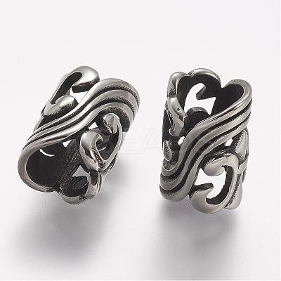 304 Stainless Steel Hollow Beads STAS-A032-019AS-1