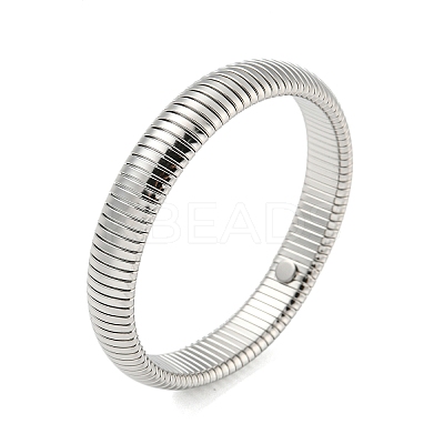 Non-Tarnish 304 Stainless Steel Flat Snake Chain Bracelet BJEW-B076-01P-1