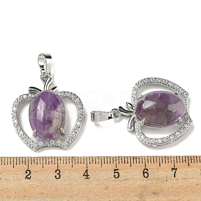 Natural Amethyst with Clear Cubic Zirconia Pendants G-G133-03P-24-1