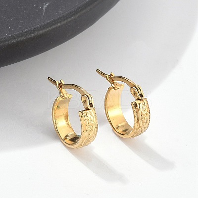 Golden Plated 304 Stainless Steel Hoop Earrings X-EJEW-E158-21G-1