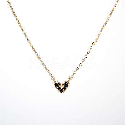 Golden Brass Heart Pendant Necklace for Women WZ0134-1-1-1