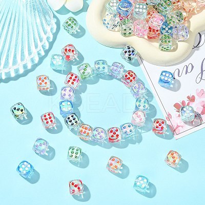UV Plating Transparent Acrylic Beads MACR-CJC0004-32-1-1