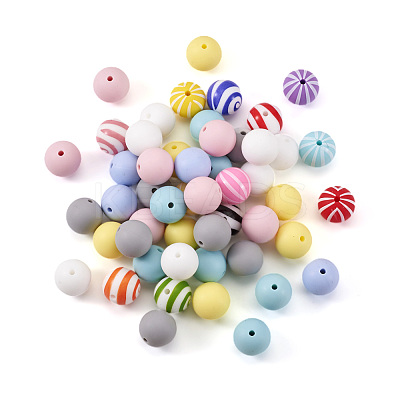 Round Food Grade Eco-Friendly Silicone Focal Beads SIL-TA0001-90-1