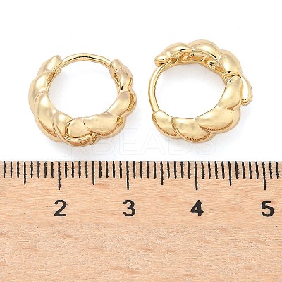 Twist Brass Hoop Earrings EJEW-Z102-09G-1
