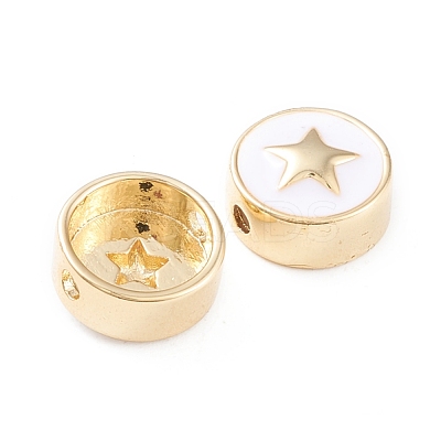 Brass Enamel Beads KK-F814-03G-1