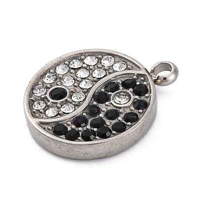 304 Stainless Steel Rhinestone Pendants STAS-S131-21P-1