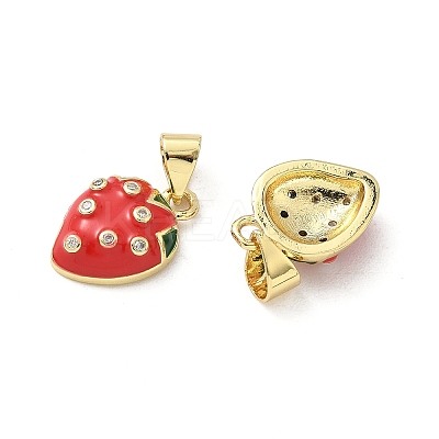 Brass Micro Pave Cubic Zirconia Pendants KK-S338-04G-1