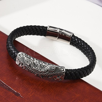 Braided Microfiber Leather Cord Bracelets BJEW-D304-09AS-1